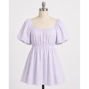 Arula‎ Lavender Puff Sleeve Mini Dress Size X Tulle Cottagecore Babydoll